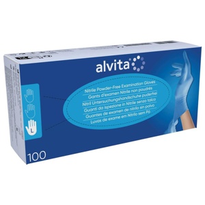 ALVITA Nitril Unt.Handschuhe unsteril puderfrei L Produktbild