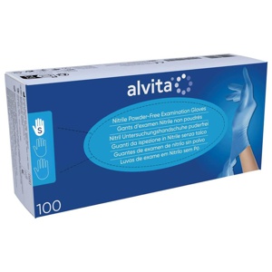 ALVITA Nitril Unt.Handschuhe unsteril puderfrei S Produktbild
