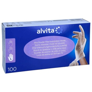 Alvita Vinyl Unt.Handschuhe unsteril puderfrei L Produktbild