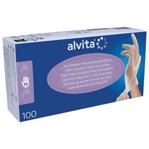 Alvita Vinyl Unt.Handschuhe unsteril puderfrei M Produktbild
