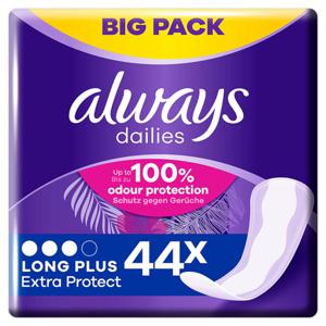 Always Dailies Long Plus Extra Protect trosskydd med mild doft 44 st. produkt bild
