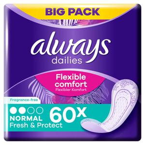 Always Dailies Normal Fresh & Protect Trosskydd 60 st produkt bild
