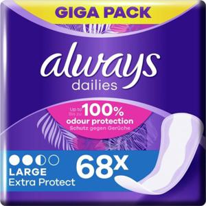 Always Dailies Large Extra Protect trosskydd med mild doft, 68 st produkt bild