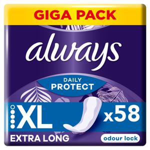 Always Daily Protect Extra Long Odour Lock Panty Liners 58 produkt bild