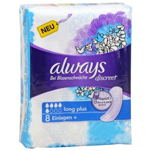 always discreet Bei Blasenschwäche long plus Einlagen 8 St Binden Produktbild