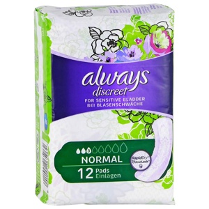 always discreet Inkontinenz Binden normal 12 St Binden Produktbild