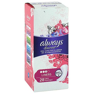 ALWAYS discreet Inkontinenz Liner 28 St Binden Produktbild