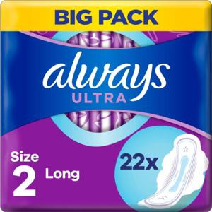 Always Ultra Bindor Long (Storlek 2) med vingar 22 st produkt bild
