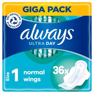 Always Ultra Bindor Normal (Storlek 1) med vingar 36 st produkt bild