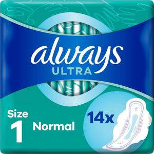 Always Ultra Day Bindor Normal Storlek 1 Vingar 14 st produkt bild