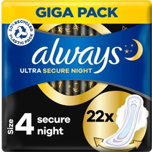 Always Ultra Secure Night Storlek 4 Bindor med vingar 22 st produkt bild