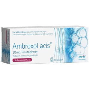Ambroxol acis 30mg 40 St Tablette zur Herstellung einer Lösung zum Einnehmen Produktbild