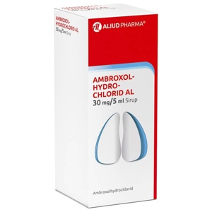 Ambroxolhydrochlorid AL 30 mg / 5 ml Sirup zur Erleichterung des Abhustens bei erkältungsbedingter Bronchitis (Schleimlöser) Produktbild