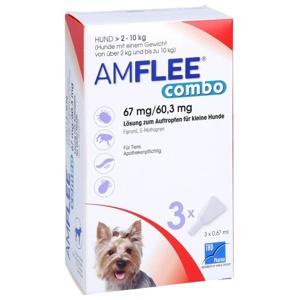 AMFLEE combo 67/60,3mg Lsg.z.Auftr.f.Hunde 2-10kg Produktbild