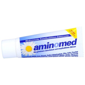 Aminomed Kamillenblüten Zahncreme ohne Titandioxid, 15 ml Zahncreme Produktbild