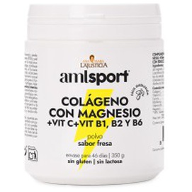 Amlsport Collagen With Magnesium + Vit.C + Vit.B1.B2.B6 Strawberry Flavor Pol 350g Produktbild