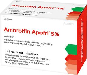 Amorolfin Apofri 5 % Amorolfin, Medicinskt nagellack, 3 milliliter produkt bild