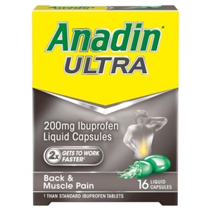 Anadin Ultra Ibuprofen Pain Relief Liquid 16 Capsules product image