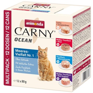 animonda Carny Nassfutter Katze Adult, Ocean Meeresvielfalt 12x80 g Mixpaket 1 Produktbild
