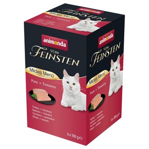 animonda Vom Feinsten Nassfutter Katze, Adult, Mildes Menü 6x100g Pute und Tomaten Produktbild