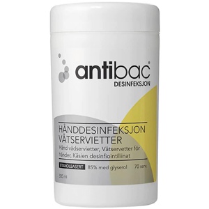 Antibac Hånddesinfeksjon Våtservietter 70 stk produktbilde