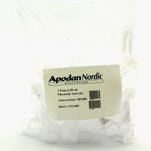 Apodan Nordic Fæcesrør af plast med ske 1 stk produktbillede