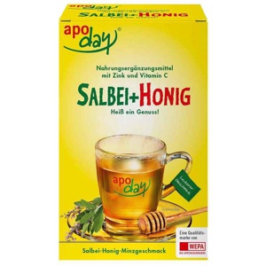 Apoday heißer Salbei + Honig + Vitamin C + Zink Pulver, 10X10 g Pulver Produktbild