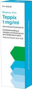 Apofri Teppix 1 mg/ml Xylometazolin, nässpray, 10 ml produkt bild
