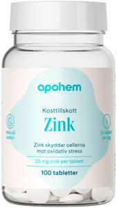Apohem Zink 25 mg 100 tabletter produkt bild
