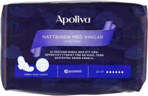 Apoliva Nattbinda med vingar, 20 st produkt bild