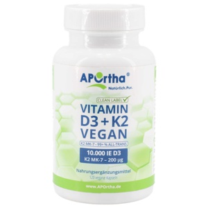 APORTHA D3 10.000 I.E.+K2 MK-7 Cyclo 200 μg vegan Produktbild