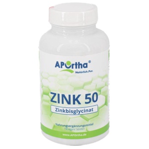 APORTHA Zink 50 Zinkbisglycinat vegan Tabletten Produktbild