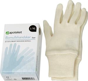 Apoteket Bomullshandskar L/XL, 3 par produkt bild