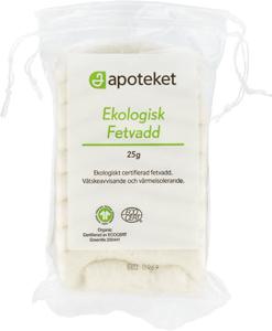Apoteket Ekologisk Fetvadd, 25 g produkt bild