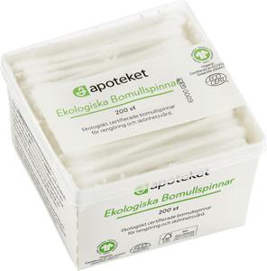 Apoteket Ekologiska Bomullspinnar, 200 st produkt bild