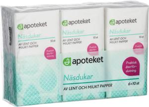 Apoteket Näsdukar, 6 X 10 st produkt bild