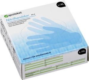 Apoteket Nitrilhandskar Vit L/XL, 20 st produkt bild