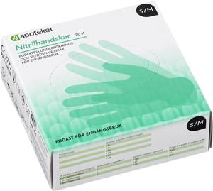 Apoteket Nitrilhandskar Vit S/M, 20 st produkt bild