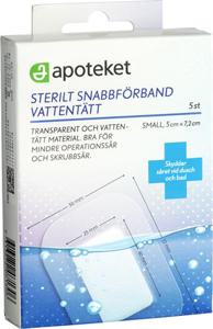 Apoteket Snabbförband vattentätt S 5 x 7,5 cm, 5 st produkt bild