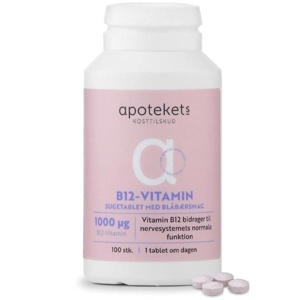 Apotekets B12 vitamin sugetabletter 100 stk. produktbillede