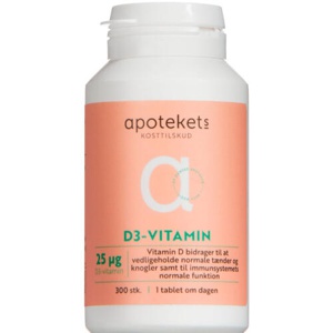 Apotekets D3-vitamin 25 µg vitamin D3 tabletter 300 stk. produktbillede