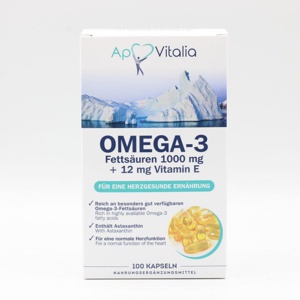 ApoVitalia OMEGA-3 Fettsäuren 1000 mg 100 St Kapseln Produktbild