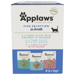 Applaws Cat Fish broth pouch Multipack (12x70g) produktbilde