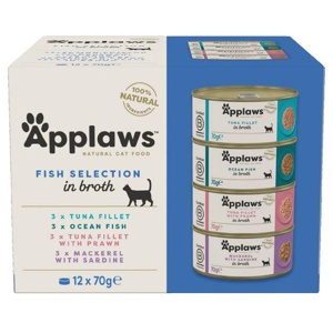 Applaws Cat Fish in Broth Multipack (12x70g) produktbilde