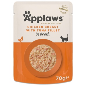Applaws Cat Natural i buljong 12 x 70 g - Kycklingbröst & tonfiskfilé produkt bild