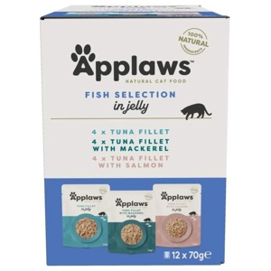 Ekonomipack: Applaws Pouch i gelé mixpack 24 x 70 g - Fish Selection (3 sorter) produkt bild