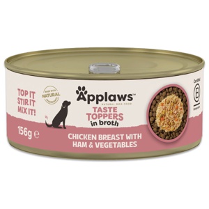 Applaws Taste Toppers Natural i buljong 12 x 156 g - Kyckling med skinka produkt bild