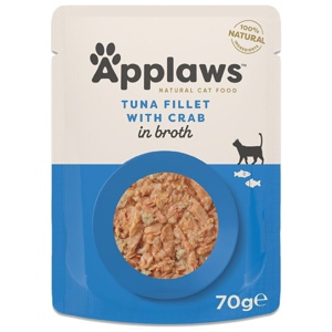 Applaws Tuna Fillet with Crab in Broth 70 g produkt bild