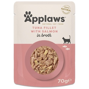 Applaws Tuna Fillet with Salmon in Broth 70 g produkt bild