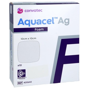 AQUACEL Ag Foam nicht adhäsiv 10x10 cm Verband Produktbild